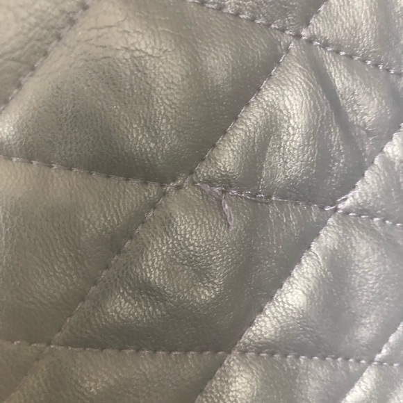 Fate Vegan Leather Navy Quilted Vest - Picture 8 of 9